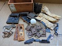 Full lot with locks, escutcheons, hinge, porcelain knob, latch packages