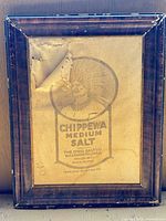 Full view of framed Chippewa Medium Salt advertisement showing overall appearance and frame condition