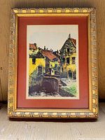 Full view of framed print showing frame design, mat colours and artwork
