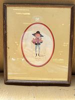 Front view of framed print with mat and wood frame visible