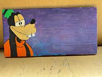 Full view of acrylic Goofy painting on landscape canvas