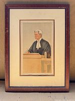 Full view of framed Vanity Fair lithograph