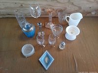 Group shot of all glassware and ceramics on table