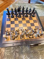 Full view of chess board with all pieces arranged