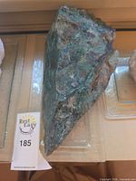 Top view of large green-blue copper ore specimen