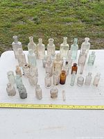 Overview of entire grouping on table showing quantity, shapes and colors