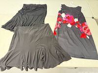 All three garments laid out showing styles and colours