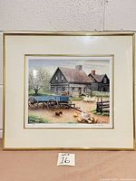 Framed print showing complete artwork, mat and frame