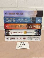Spine view stacked showing all five titles