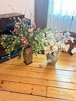 Both faux floral arrangements side by side showing overall size and form