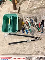 All items laid out with tote and tools visible