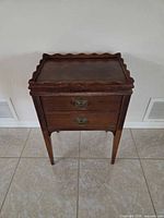 Full view of bedside table showing overall form