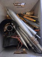Box overview showing aluminum tubes, propellers, ducted-fan unit