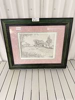 Full view of framed print with mat and frame