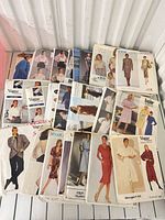 Group view of all sewing patterns spread out