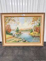 Framed oil painting full view