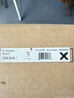 Box label showing model 201 WorkPad Espresso New Base with barcode