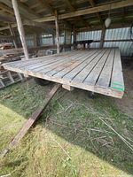 Full view of wooden deck and metal tongue