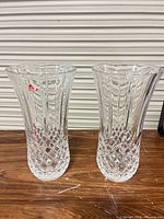 Front view of both crystal vases