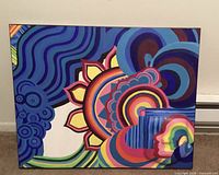 Front view of entire painting showing full abstract design and colors