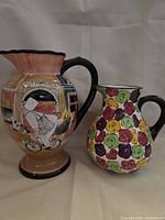 Front view of both pitchers