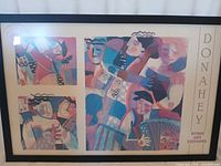 Full view of framed Donahey print with mat and frame