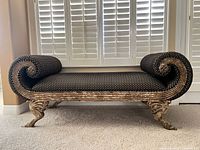 Front view showing entire recamier sofa