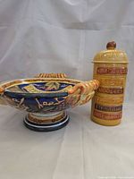 Serving bowl and canister side by side