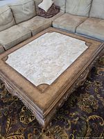 Top view showing marble inset and moulded frame