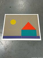 Full view of silkscreen print on floor with white border visible
