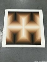 Full view of serigraph showing geometric design with wide margins