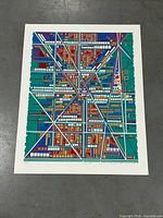 Frontal view of entire unframed screenprint on paper