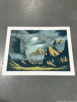 Full view of screenprint showing image and white border
