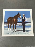 Full view of lithograph on floor showing complete image and margins