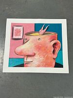 Full view of signed Jerzy Kolacz mixed media artwork on paper
