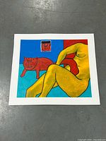 Front view of entire unframed artwork showing composition and white border
