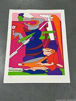 Full view of unframed serigraph showing complete artwork and sheet edges