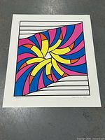 Full view of unframed serigraph with border