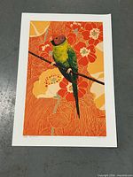 Full view of unframed serigraph print showing imagery and white border
