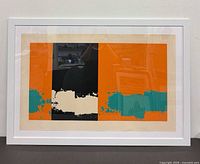 Front view of framed silkscreen in landscape orientation