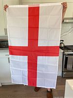 Unfolded English flag showing full St. George's cross design
