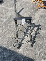 Full view of Thule Parkway rack showing four sets of cradles and top bar