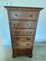 Front view showing full dresser and hardware