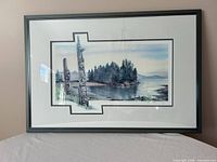 Full view of framed print with double mat