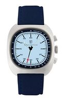 Front view of watch showing dial, case and strap