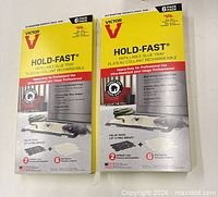 Front view of two Victor Hold-Fast refillable glue tray boxes