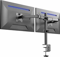 Rendered view of dual monitor mount with two screens attached