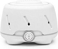 Front view of Yogasleep Dohm white noise machine showing vents and switch