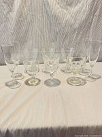 Group shot of all nine assorted stemware pieces