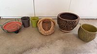 All six items lined up side by side